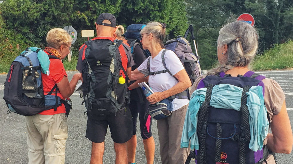 Hikers group at the route's starting point